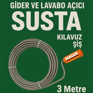 Tıkanmış Lavabo Gider Boru Kanal Açıcı Kılavuz Susta 3 Metre ( 6 mm )