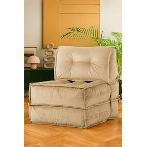 Mocca Tek Kişilik Katlanır Yatak Uzanma Koltuğu - Bej