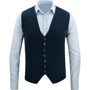 Çizgi Triko Erkek Düğmeli Spor / Regular Triko Örme Kolsuz Yelek - 4241LS