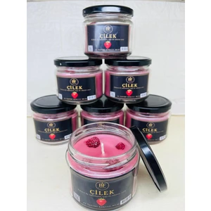 Bf Candle El Yapımı Çilek Kokulu Mum – Kalıcı ve Yoğun Koku – Cam Kavanozda Dekoratif Mum
