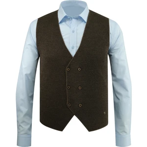 Çizgi Triko Erkek Düğmeli Spor / Regular Kalıp Triko Örme Kolsuz Yelek - 5013LS