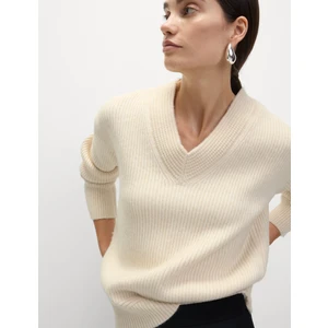 Marks & Spencer Dokulu V-Yaka Triko Kazak