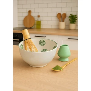 2'li Premium Seramik Set - Orijinal Matcha Kasesi (Chawan) & Çırpıcı Standı (Kusenaoshi) - Köpürtme ve Koruma Seti