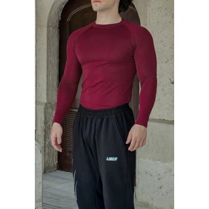 Basic Uzun Kollu Compression T-Shirt (Bordo)