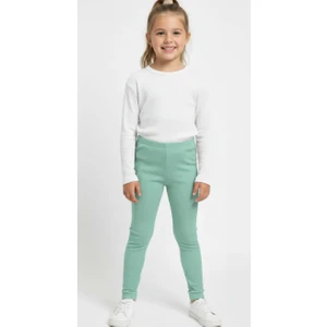 Kız Çocuk Pamuklu Likralı Şardonlu Mevsimlik Tayt