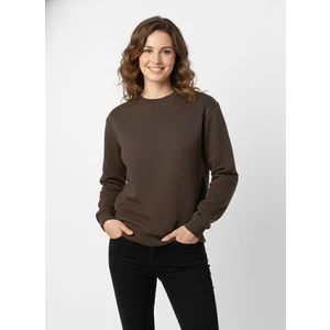 Unisex Relax Fit Rahat Kesim Pamuklu Yumusak Dokulu Içi Polarli  Bisiklet Yaka Sweatshirt