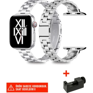 Nezih Case Apple Watch Seri 2/3/4/5/6/7/8/9/se 38MM 40MM 41MM ve Seri 10/11 42MM Uyumlu Ince Metal Kordon