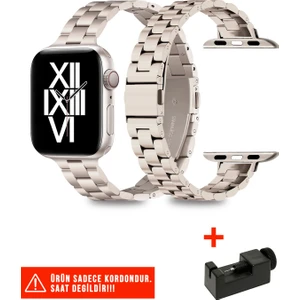 Nezih Case Apple Watch Seri 2/3/4/5/6/7/8/9/se 38MM 40MM 41MM ve Seri 10/11 42MM Uyumlu Ince Metal Kordon