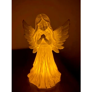 Lebowski 3D Işıklı Dua Eden Melek Figürü (3d Baskı Ambiyans Lambası)