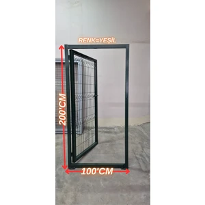 Ör-As Tel Örgü Bahçe Kapısı Panel Çit Tel KapısıKanatlı Kapı Yeşil 200 cm Yükseklik x 100 cm Eni Tam Çerçeve