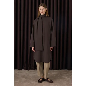 Fular Yaka Gömlek Acı Kahve