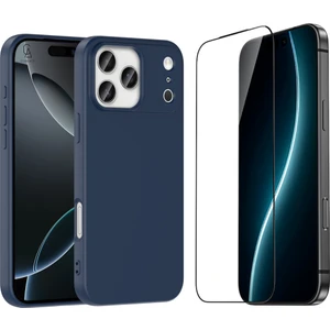 Apple iPhone 17 Pro Max Uyumlu Içi Kadife Lansman Kılıf ve 5d Tam Kaplayan Cam Ekran Koruyucu