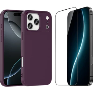 Apple iPhone 17 Pro Max Uyumlu Içi Kadife Lansman Kılıf ve 5d Tam Kaplayan Cam Ekran Koruyucu