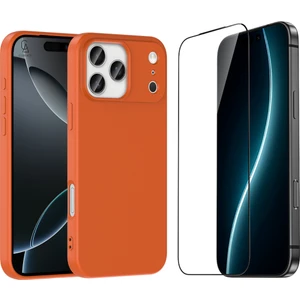 Apple iPhone 17 Pro Max Uyumlu Içi Kadife Lansman Kılıf ve 5d Tam Kaplayan Cam Ekran Koruyucu