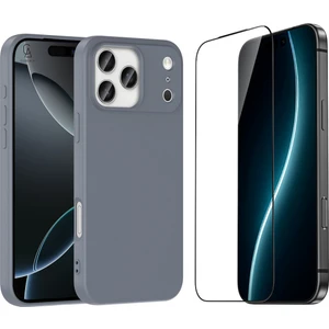 Apple iPhone 17 Pro Max Uyumlu Içi Kadife Lansman Kılıf ve 5d Tam Kaplayan Cam Ekran Koruyucu