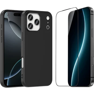 Apple iPhone 17 Pro Max Uyumlu Içi Kadife Lansman Kılıf ve 5d Tam Kaplayan Cam Ekran Koruyucu