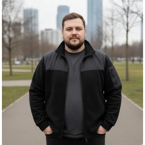 Erkek Büyük Beden Siyah Polar Ceket