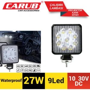 carub 9 ledli çalışma lambası kare 10-30v