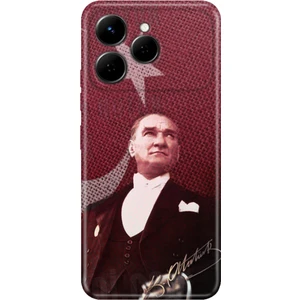 Tecno Spark 40 4g Uyumlu Kılıf 0.4mm Lazer Kesim Silikon Kapak M.k Atatürk