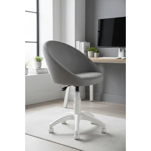 KUZEY SANDALYE Deniz Kabuğu Beyaz Ayaklı Çalışma Sandalyesi Yetişkin ve Çocuk Bilgisayar Sandalyesi (Ayarlanabilir)