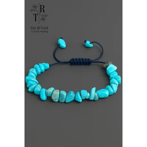 Taş Rüyası Turkuaz Kırık Taş Örme Bileklik