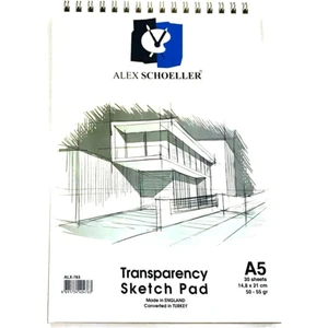 Alex Schoeller A-5 Spiralli Eskiz Blok 50-55 Gr 30 Yaprak Renkli Çizim İçin Uygun
