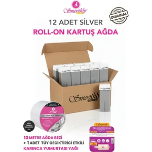 Kartuş Silver Roll-On Sir Ağda 12 Li Set + 1 Karınca Yumurta Yağı + 10 Mt. Bez