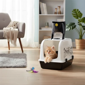 Kırılmaz Kapaklı Büyük Kapalı Kedi Tuvaleti - Kürek Hediyeli