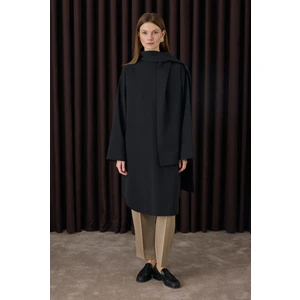 Fular Yaka Gömlek Siyah