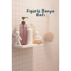 Bi Düzen Beyaz Yapışkan Banyo Rafı – Duş Içi Düzenleyici - Banyo Düzenleyici Organizer