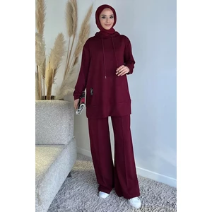 Kapüşonlu Tunik Pantolon Tesettür Ikili Takım P-00019332