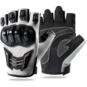 Unisex Korumalı Yarım Parmak Premium Motorsiklet Eldiveni