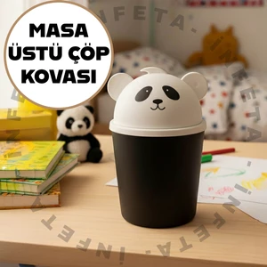 Panda Çöp Kovası Masa Üstü  Çöp Kutusu