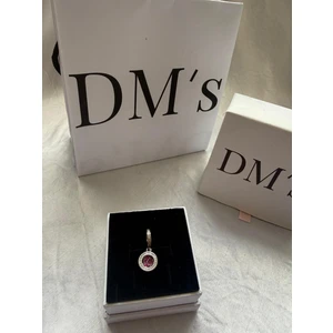 DMs Silver Kırmızı Disk Gümüş Charm'ı