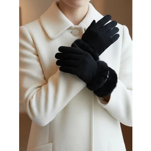 Algitsin OLA Algitsin O L A Kadın Kaşmir+Kürklü Standart Beden Eldiven