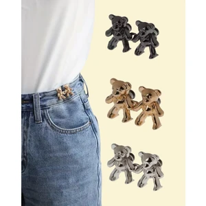 Pantolon Beli Daraltma Aparatı, Broş, Ayıcık Kemer , Gümüş Renk Ayıcık Bel Daraltma Çıtçıtı, Dayanıklı Demir Çıtçıt, Kot Pantolon Daraltma Aparatı, Kadın