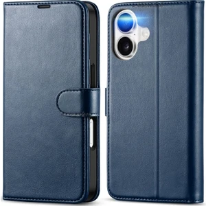 M.TK Moveteck iPhone 17 Kılıf 360 Tam Kaplar Deri Dokulu Kapaklı Cüzdan Standlı Kartvizitli Kopçalı