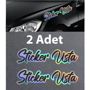 Hologramlı Janjanlı Ad Soyad Sticker - Araba Oto Motosiklet Karavan Araç Sticker - 00309