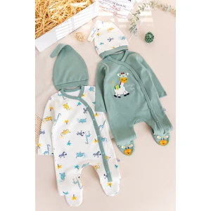 Zürafa Desenli Uzun Kollu 2'li Bebek Tulum Seti – Yumuşak ve Rahat Kumaş, Yeni Doğan ve Bebekler İçin