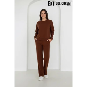 Gd Goldoremi 040 Modal Kadın Şerit Detaylı Kolları Manşetli Bol Kesim Eşofman Takım