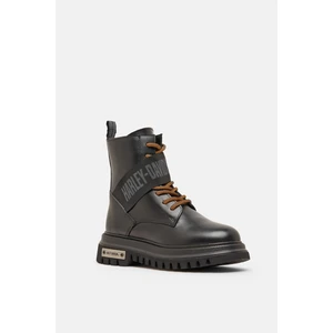 Harley Davidson Beckı Siyah Deri Kadın Bot