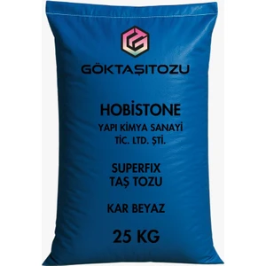 Göktaşı Tozu Superfıx Taş Tozu / Hobi Harcı / Obje-Mumluk-Heykel-Saksı-Tepsi Yapımı Için Özel Kar Beyaz Döküm Tozu / 25 kg