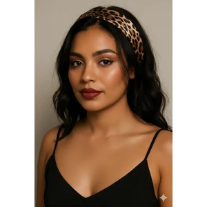 Mavi Masal Leopar Desenli Fular