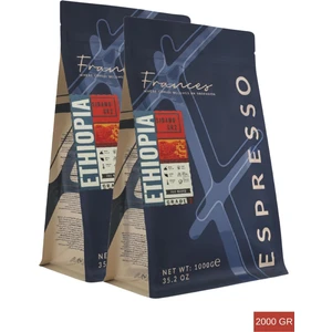 Arabica Ethiopia Espresso | Orta-Koyu Kavurma | Çekirdek Kahve | 2x1000gr | Orta Gövde, Dolgun Tat