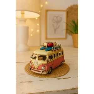 Dekoratif Metal Pembe Minibüs