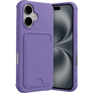 M.TK Moveteck iPhone 17 Kılıf Kamera ve Köşe Korumalı Kartlıklı Cüzdanlı Yumuşak Renkli Silikon Kapak Içi Kadife