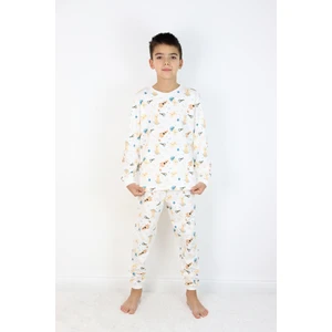 Harika Kids Erkek Çocuk Baskılı Interlok Kumaş Uzun Kollu Pijama Takımı
