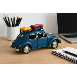 Dekoratif Mavi Metal Araba