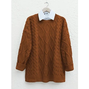 Mac Moda Petek Desen Kışlık Salaş Triko Kazak