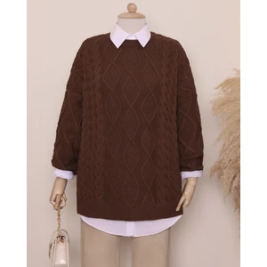 Mac Moda Petek Desen Kışlık Salaş Triko Kazak